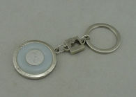 1 catena chiave promozionale in lega di zinco di pollice di 1/2 con il pezzo inserito, placcatura d'argento della porcellana