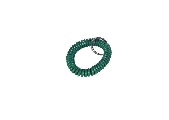 Il PVC verde del polso ha portiere, Keychains promozionale con l'anello a spirale 30590