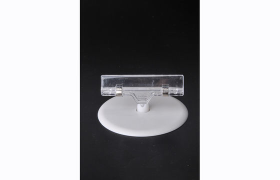 Clip di plastica trasparente del supporto del prezzo da pagare di PS, clip di POP con la base rotonda 15*9cm