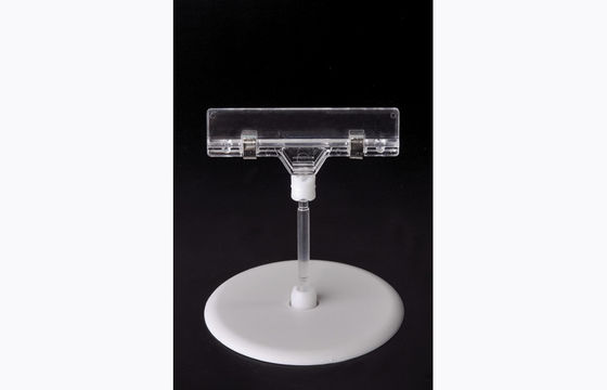 Clip di plastica trasparente del supporto del prezzo da pagare di PS, clip di POP con la base rotonda 15*9cm
