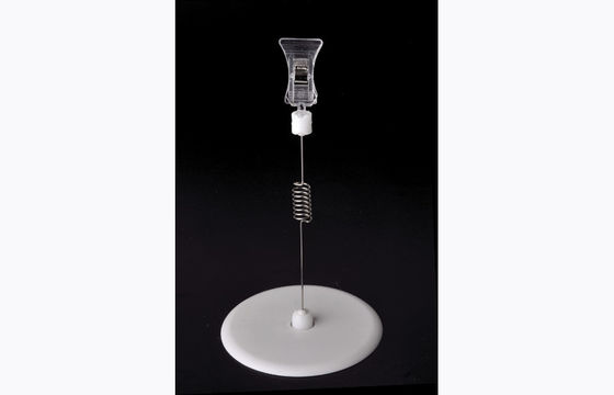 Clip di plastica trasparente del supporto del prezzo da pagare di PS, clip di POP con la base rotonda 15*9cm