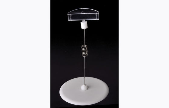 Clip di plastica trasparente del supporto del prezzo da pagare di PS, clip di POP con la base rotonda 15*9cm