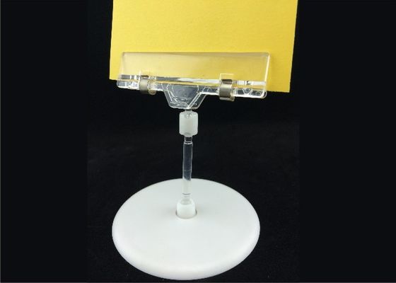 Clip di plastica trasparente del supporto del prezzo da pagare di PS, clip di POP con la base rotonda 15*9cm
