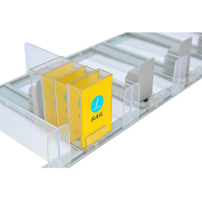 Spingitoio dello scaffale del supermercato dell'alimento, supporti al minuto di plastica del segno