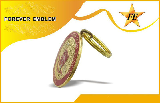 Metallo molle Keychains promozionale Cloisonne/dello smalto con l'anello e le catene di spaccatura