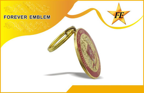 Metallo molle Keychains promozionale Cloisonne/dello smalto con l'anello e le catene di spaccatura