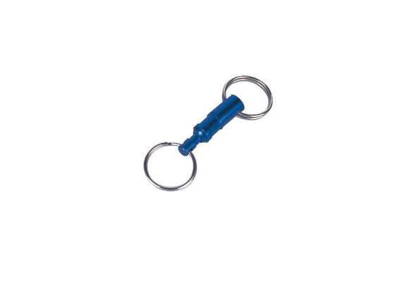 Supporto diverso Keychains promozionale 30595 dei portachiavi a anello di tirata di alluminio blu doppio