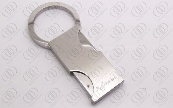 Keychain d'argento quadrato alla moda con la primavera dello specchio aperta e vicina
