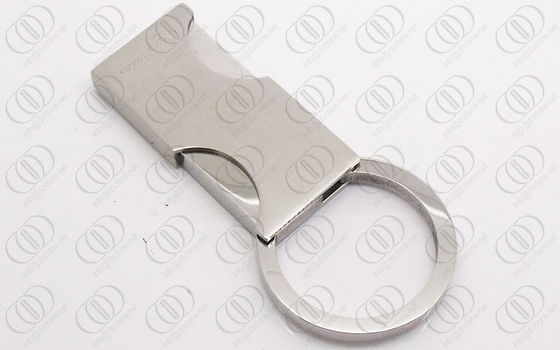 Keychain d'argento quadrato alla moda con la primavera dello specchio aperta e vicina
