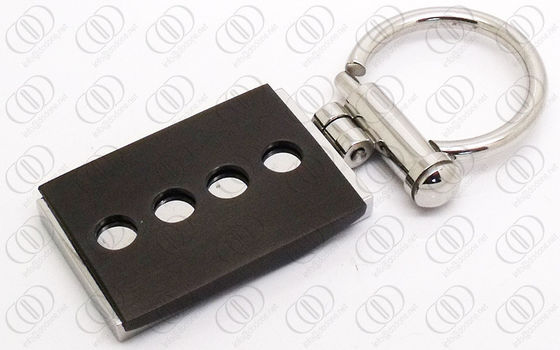 Il nero quadrato di Keychain dell'acciaio inossidabile di modo placcato con la vite aperta e vicina