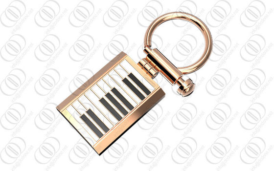 Lacca bianca del nero del supporto di Keychain del piano dell'oro di Rosa per il musicista