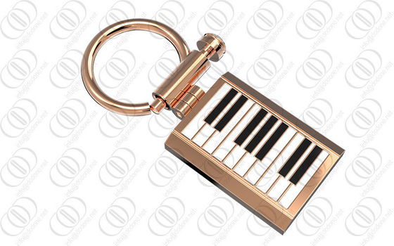 Lacca bianca del nero del supporto di Keychain del piano dell'oro di Rosa per il musicista