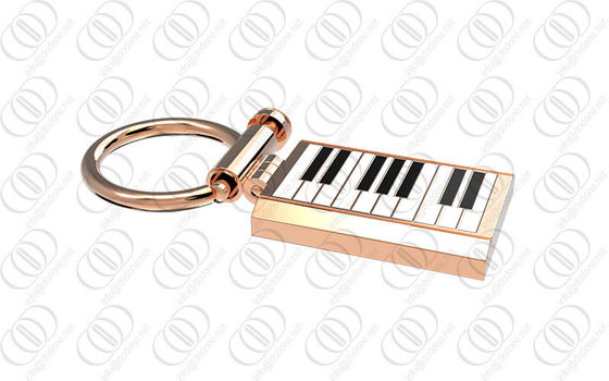 Lacca bianca del nero del supporto di Keychain del piano dell'oro di Rosa per il musicista