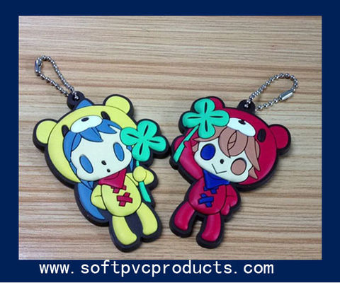 La bambola sveglia ha personalizzato le catene chiave su ordinazione/anello portachiavi di plastica silicone/di Keychains con il logo